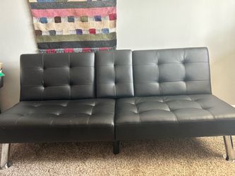 Homall Futon Sofa Bed Leather Couch Convertible Folding Recliner with 2 Cup Holders