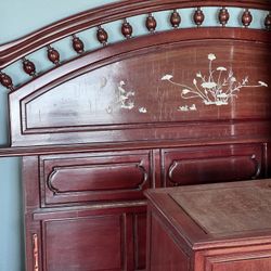 Rose Wood Bed With Mother Of Pearls Headboard