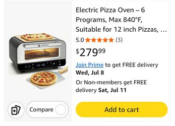 BRAND NEW Electric Pizza Oven – 6 Programs, Max 840°F, Suitable for 12 inch Pizzas, 5-in-1 Multifunction: Pizza, Bake, Proof, Broil, and Warm – Includ