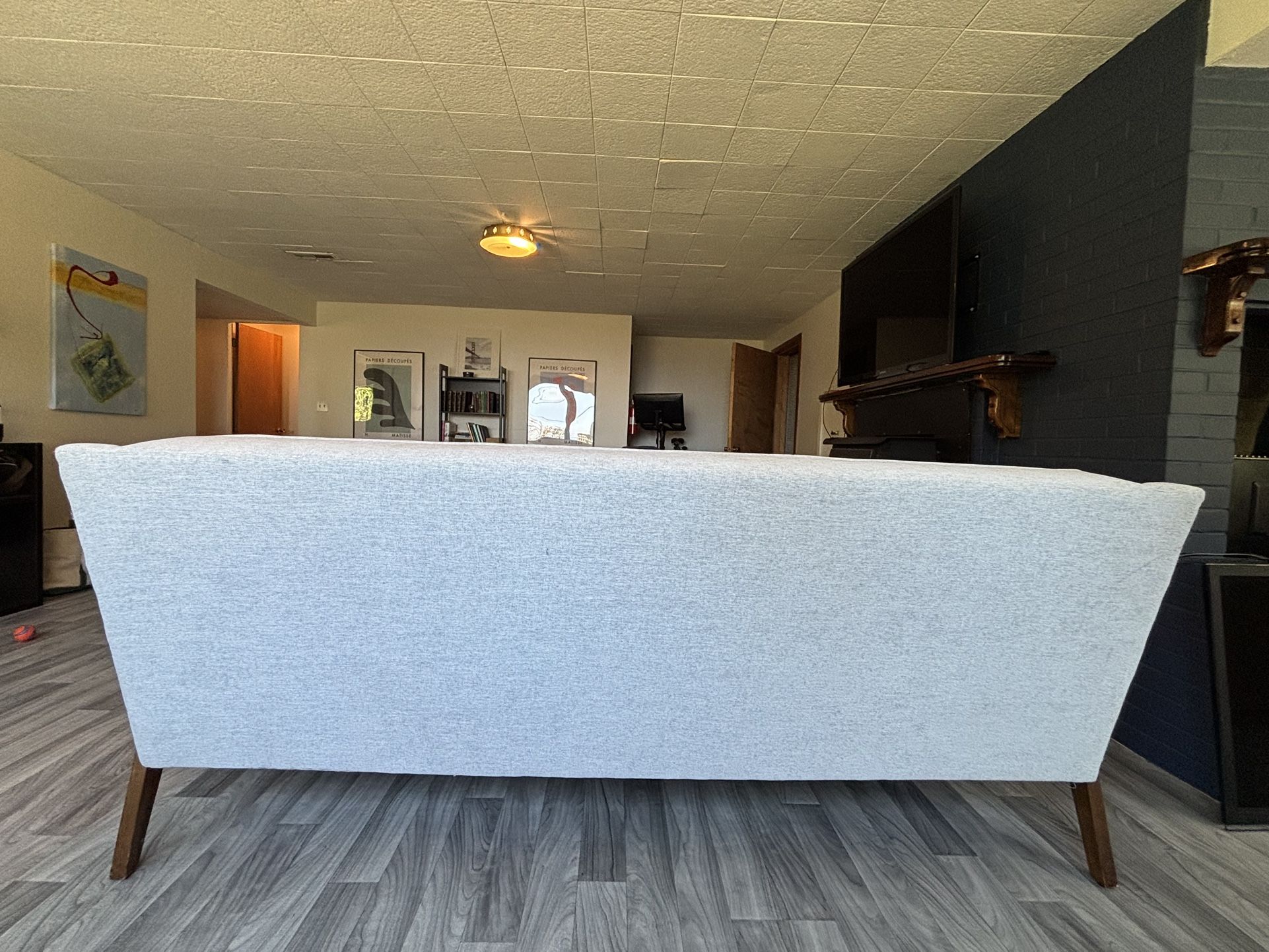 Light Gray Mid century Couch 