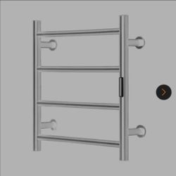 4 Bars Towel Warmer Rack, Wall Mounted Heated Towel Rack for Waterpoof Towel Heater Rack with Timer, Bathroom Silver