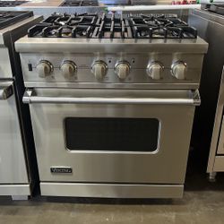 Viking 30”Wide Gas Range Stove In Stainless Steel 4 Burners 
