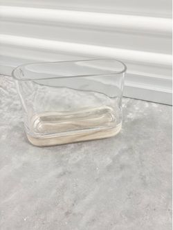 Oval Flower Glass Vase Used