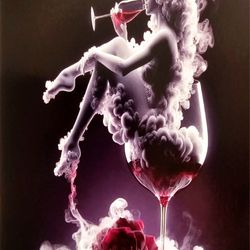 Wine Beautiful Women Vinyl Decal