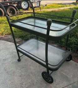 Cast Aluminum Two Tier Bar Server Cart