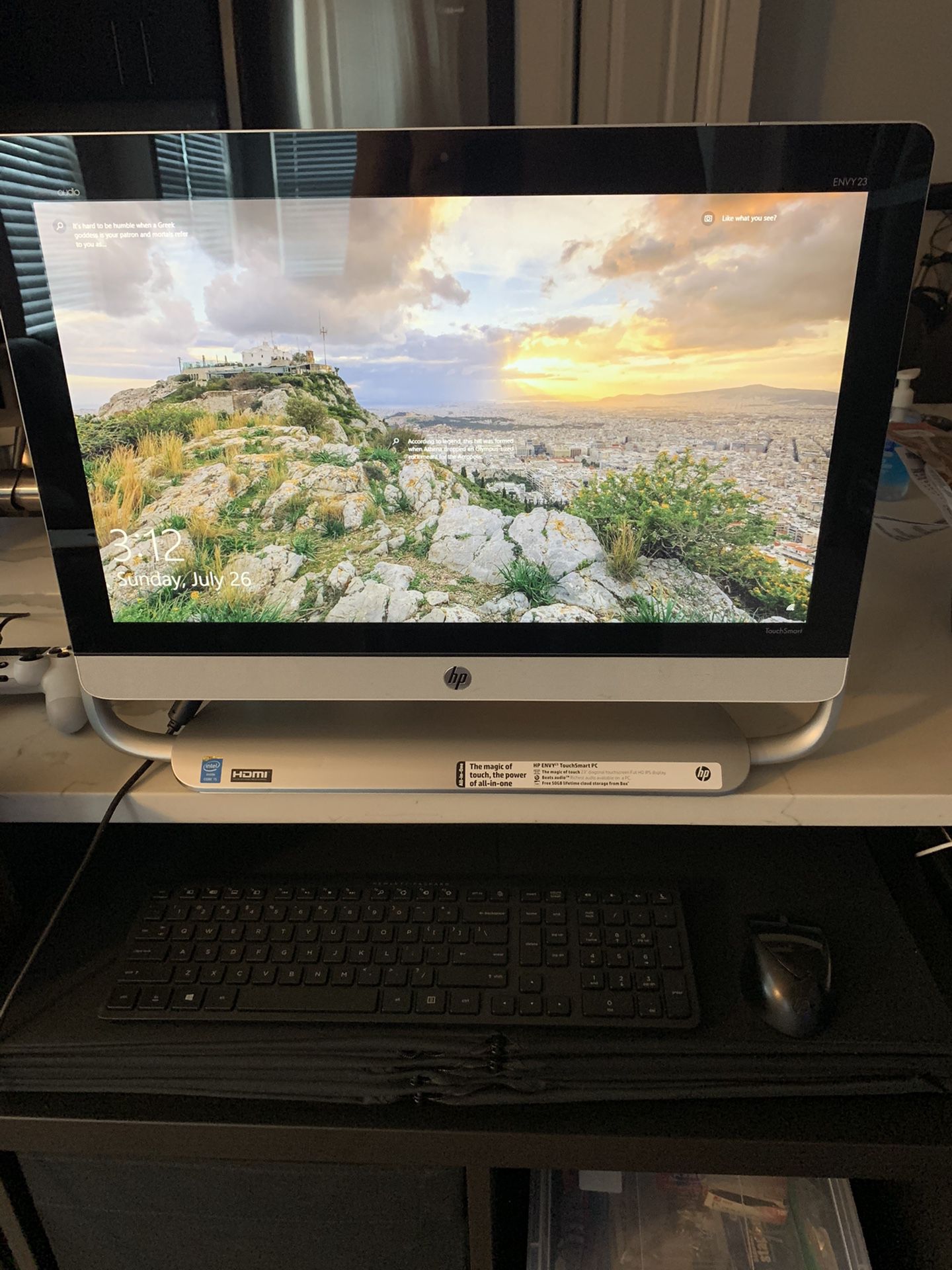Computer: HP Envy23 all-in-one touchscreen desktop computer