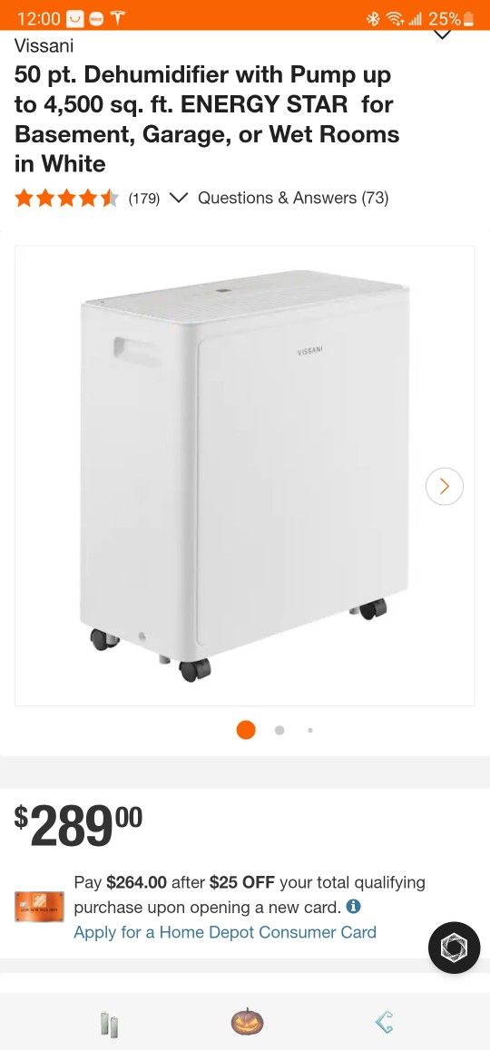 Vissani 50 pt. Dehumidifier