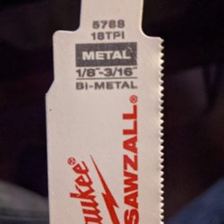 5 Sawzall Blades 1/8 - 3/16 Milwaukee