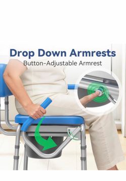 Loyoda 3-in-1 Drop arm commode Chair, Blue $20 OBO