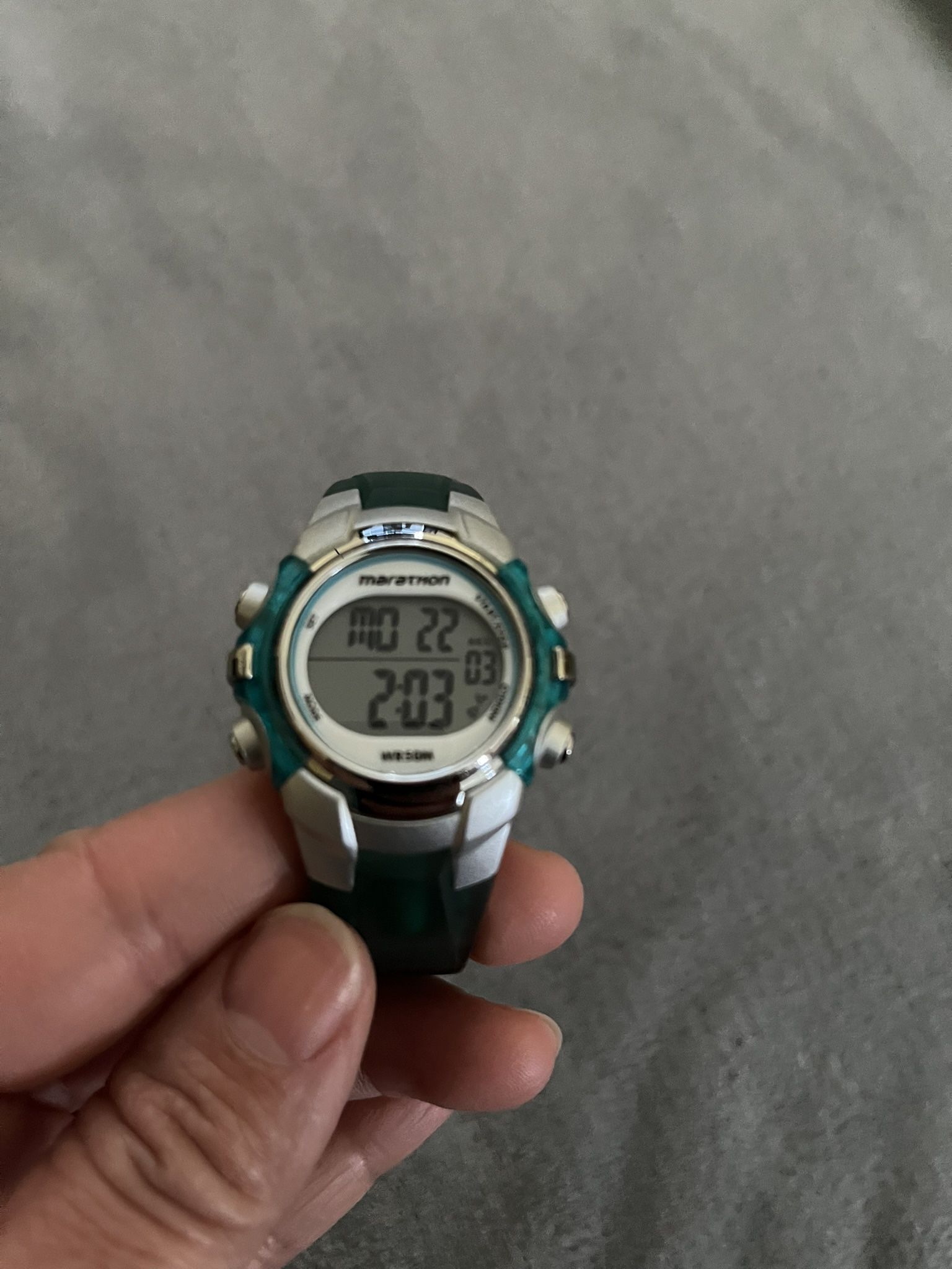 Timex Marathon Digital Watch Women Turquoise Silver