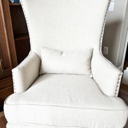 Large Upholstered Wingback Chair