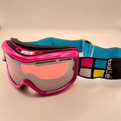 Vintage Bollé Monarch Ski Goggles - Neon Pink Retro 80s 90s - Vermillon Lens