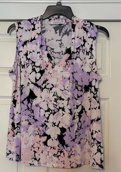 Kasper Floral Sleeveless Blouse 2X