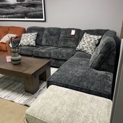 Gunmetal 2pc RAF Chaise Sectional