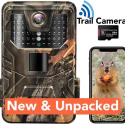 4K 30MP Trail Camera, WiFi Hunting Game Camera with H.265 Video, Outdoor Security Camera with 120° Wide-Angle, 0.2s Trigger Time, No Glow Night Vision