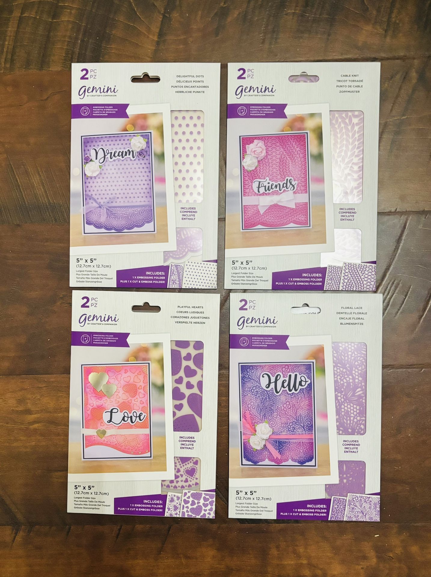 4 Sets of 2pc Beautiful CUT & EMBOSS Card Folders