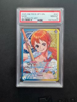 2025 One Piece Nami Leader Alternate Art Alternative #OP11-041 PSA 10 GEM MINT