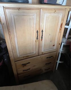 FREE Pine Wood Armoire with Drawers