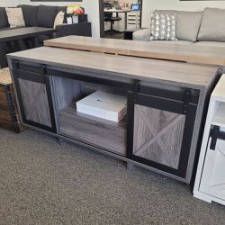 NEW TV STAND - DISTRESSED GREY DISTRESSED GRAY COLOR || SKU#ID192641TC