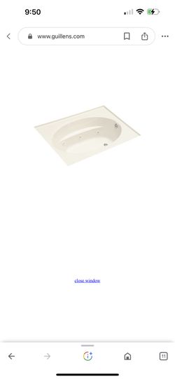 Kohler K-1114-R-47; Windward (R) 6' whirlpool with three-side integral flange and right-hand drain; in Almond; 