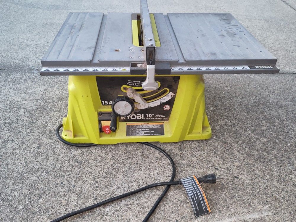 Ryobi 15a Table Saw Portable With 10" Blade With Folding Legs Stand