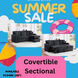 Sofa Convertible Disponible En Negro, Gris Oscuro, Beige, Y Cafe 