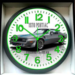 Wall Clock 1978 Pontiac Firebird Trans Am Garage Shop Glow In The Dark Wall Clock New!