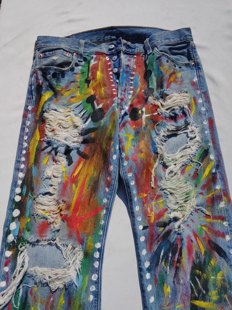 501 Levi's And Strauss Hand Painted Jeans 