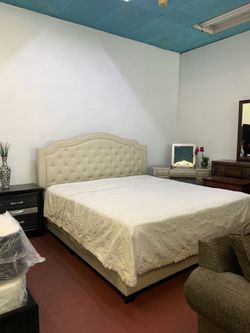 Queen Fabric Bed