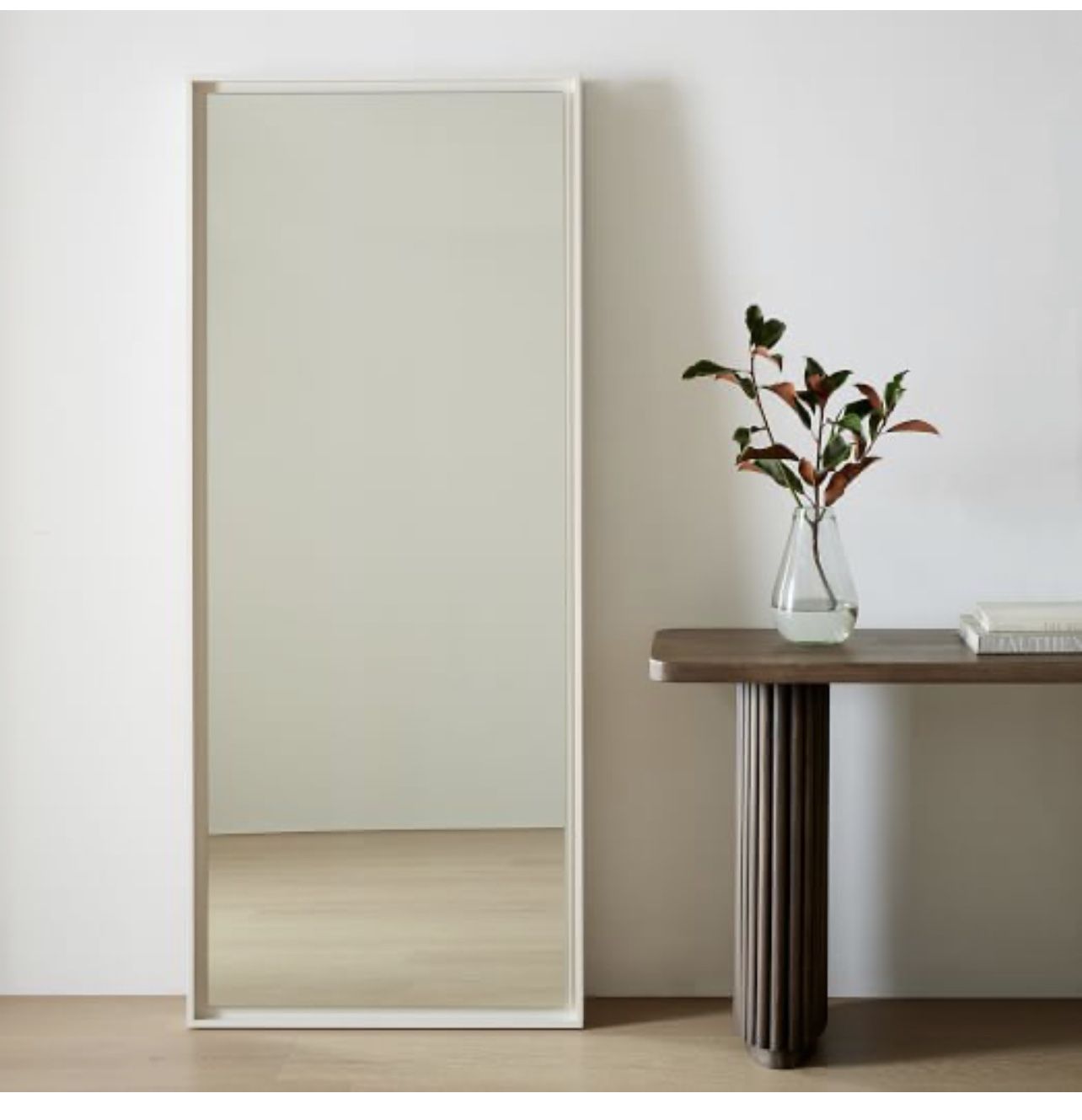 West Elm - Floating White Lacquer Floor Mirror 