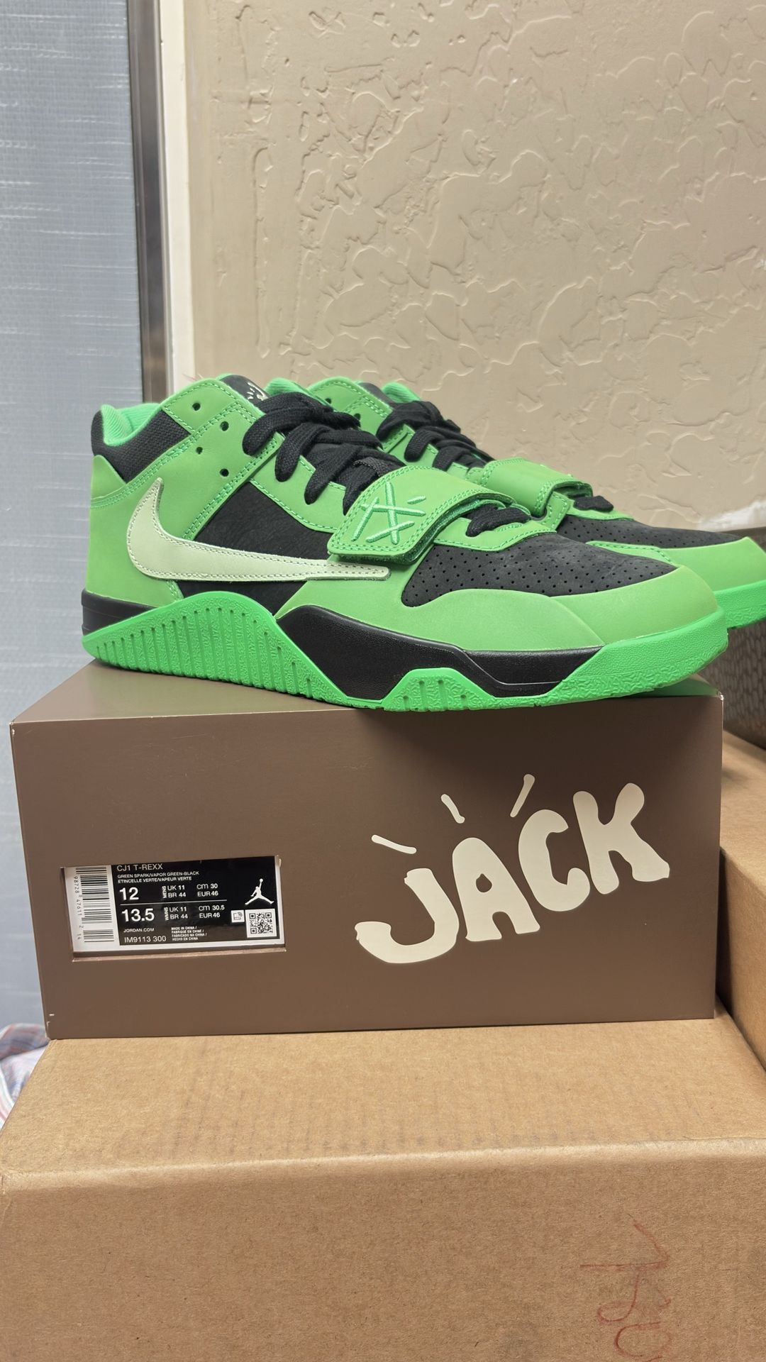 Travis Scott cj1 trexx green spark