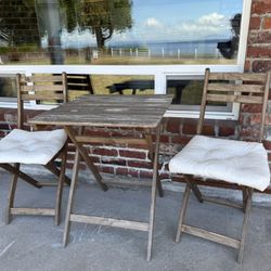 Outdoor Coffee Table & Two Chairs With Cushions 