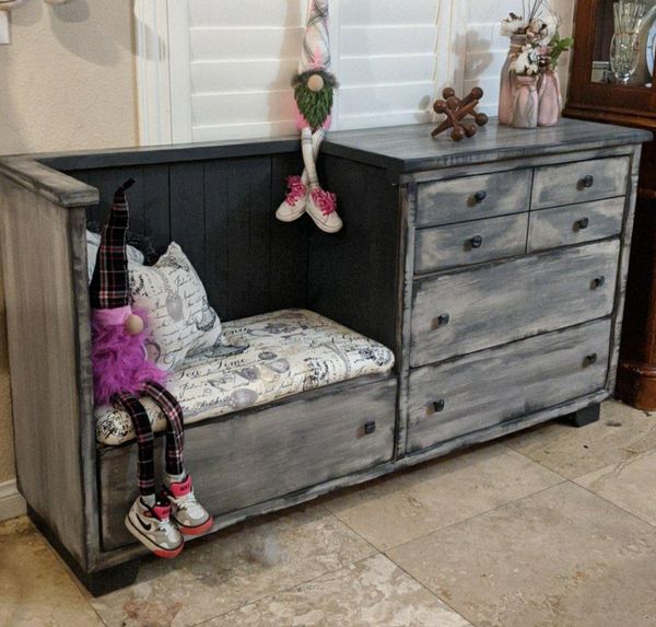 4 drawer functional dresser with bench seat. 150 OBO...if you like
