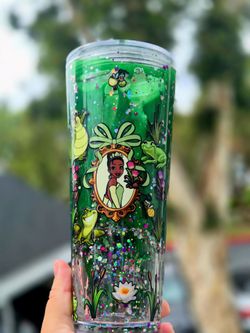 Princess and the frog 24oz snowglobe tumbler Starbucks style 24oz acrylic lava lamp great gift or just because