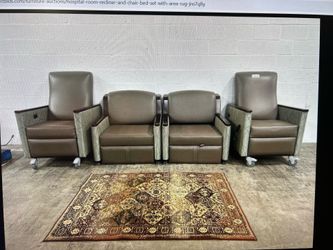 Recliners &Chair Bed Set with Area Oriental Rug