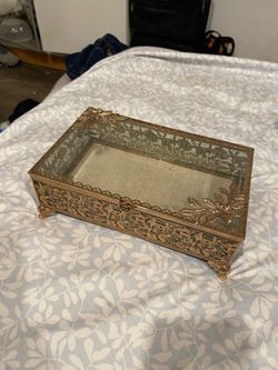 Gold ornate jewelry box