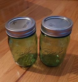 Ball Green Glass Canning Jars w/ SureTight Metal Lids Reusable 2-Pack