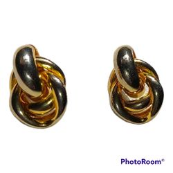 Gold tone knotted earrings