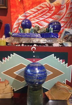 Lapis spheres / orbs / balls , lapis chunks, quartz crystals, pyrite, etc