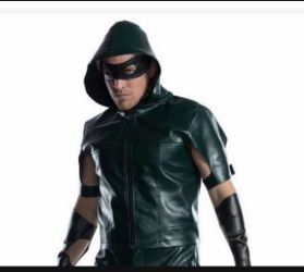 Charades Adult Green Arrow Hooded Jacket (New)