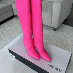 New Nine West Vibrant Pink Boots 🌸