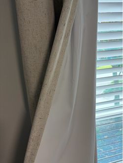 Blackout Curtains + Curtain Rod Set (96”) – Linen Style – Ready to Install