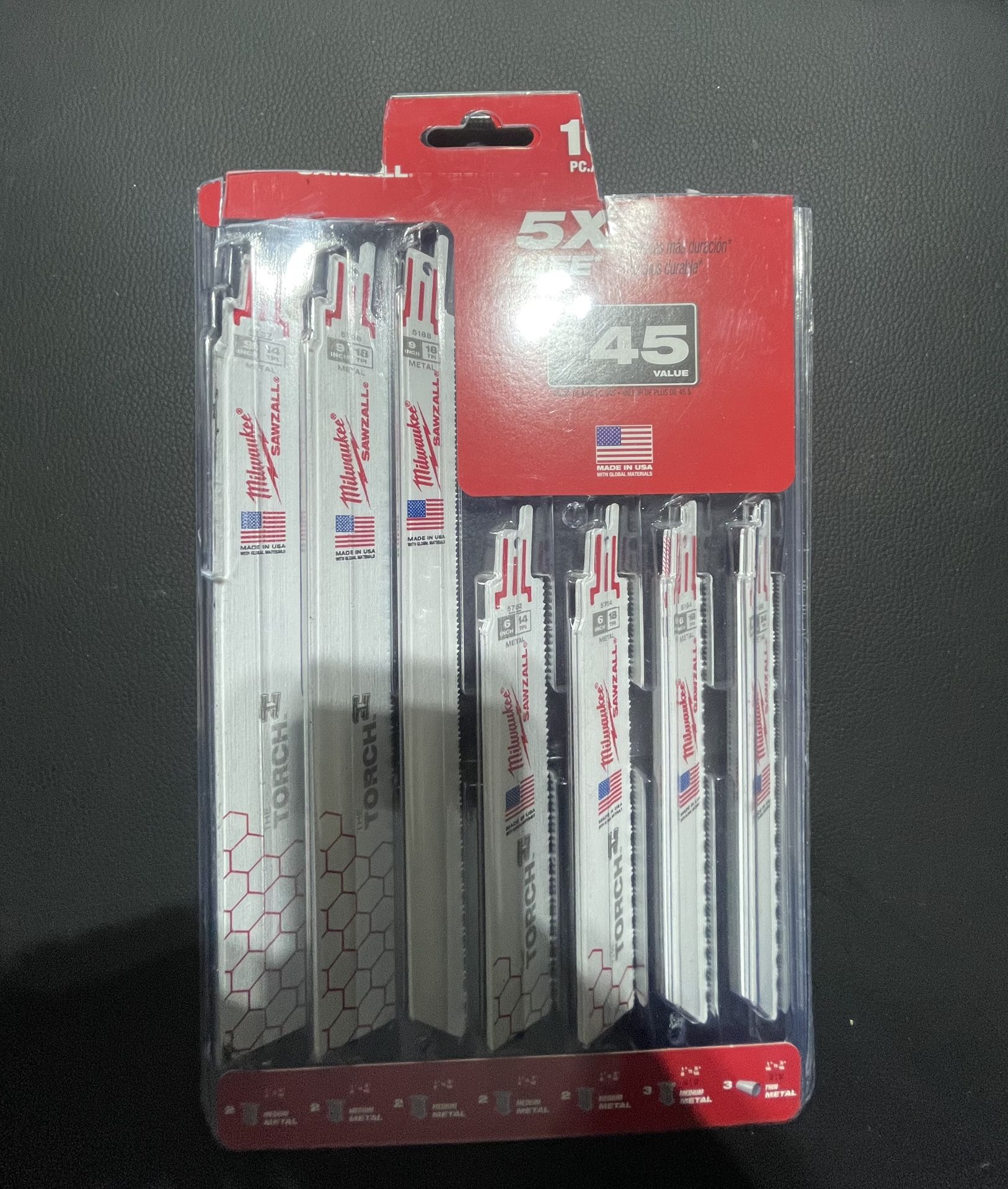 Milwaukee SAWZALL Torch metal blade set.