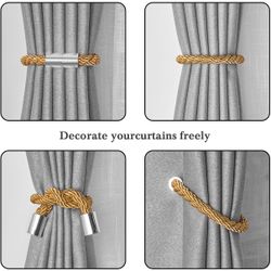 2 Pack Mini Magnetic Curtain Tiebacks Modern 