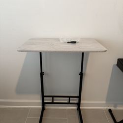 Adjustable Rolling Laptop Desk / Side Table – Marble Top