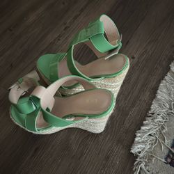 Green And Beige Heels