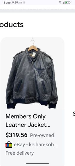 Mens leather bomber jacket large