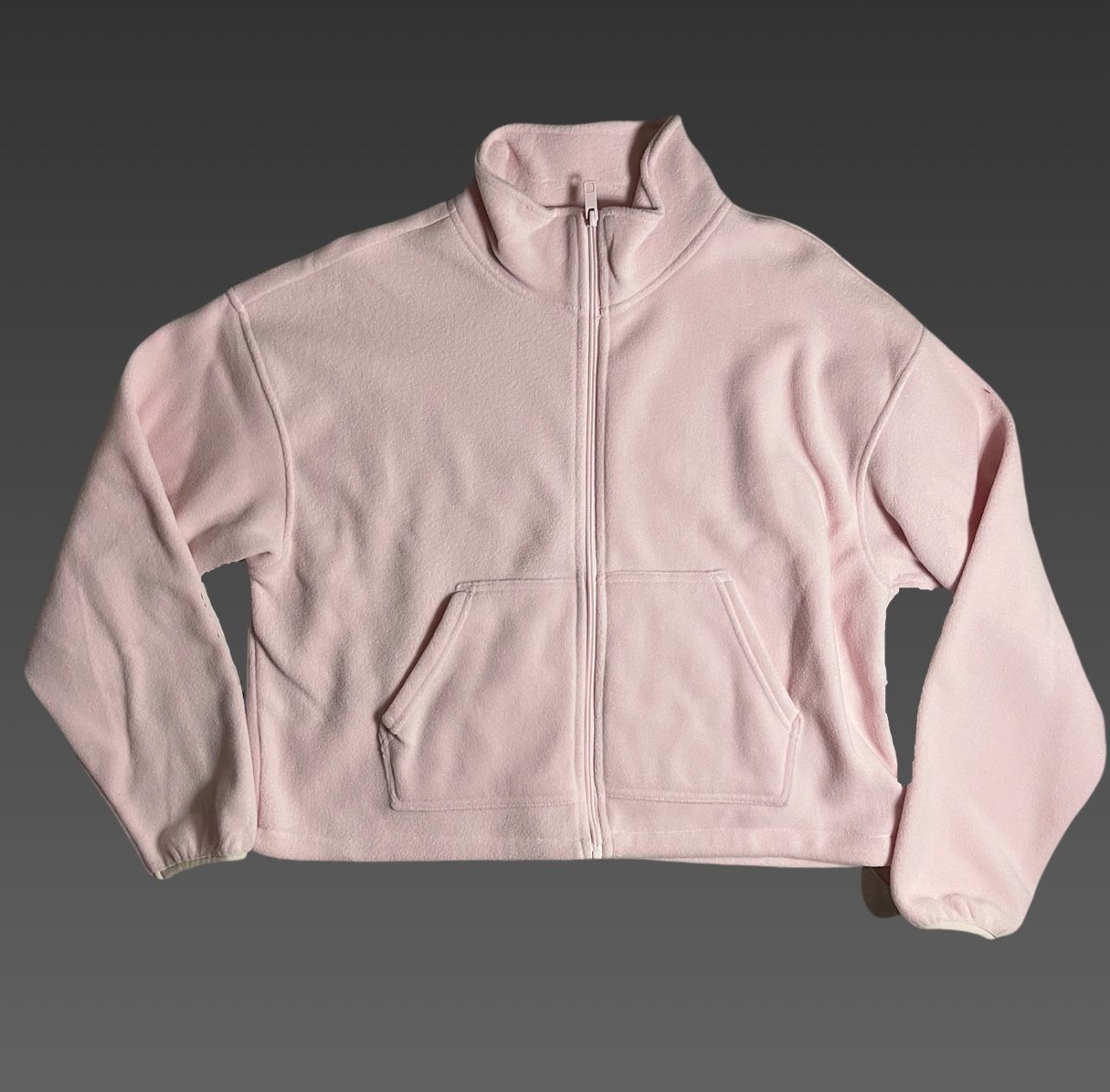 Avia Slightly Cropped Light Pink Zip Up Jacket Size L