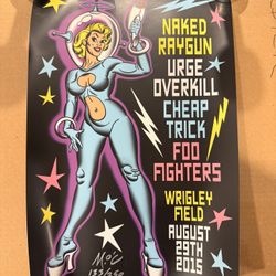 Wrigley Field Concert Foo Fighters Cheap Trick Mitch O'Connell Poster