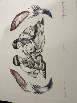 Rare Vintage B. Thornton Sansom "Navajo Christmas" Signed Infrared Art Print – Limited Edition 221/500 (Unframed)